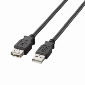 エレコムELECOM USB延長ケーブル USB2.0 A-Aメスタイプ 1m ブラック U2C-E10BK