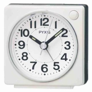 セイコークロックSeiko Clock 目覚まし 置き アナログ 白パール 65×64×38mm PYXIS ピクシス NR449W