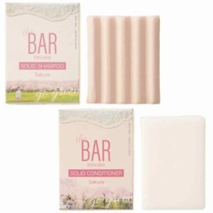 TheBAR 固形シャンプー＆固形コンディショナーセット Sakura 低刺激 泡立ち 機能性成分配合 保湿 高濃度 オーガニック シャンプーバー 日