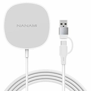 NANAMI MAGSAFE充電器 マグネット式 ワイヤレス充電器 最大10W出力- USB TYPE-C TO USB TYPE-A 変換アダプタ付き 磁気固定 IPHONE 15シ