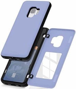 GOOSPERY GALAXY S9 2018 ケース 背面 カード 収納 マグネット式 バンパー カバー パープル S9-MDB-PPL