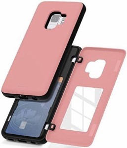 GOOSPERY GALAXY S9 2018 ケース 背面 カード 収納 マグネット式 バンパー カバー ピンク S9-MDB-PNK