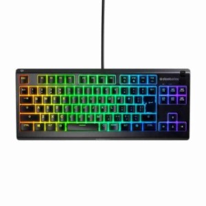 SteelSeries ゲーミングキーボード テンキーレス 有線 Apex 3 TKL 日本語配列 静音スイッチ IP32防滴 24キー同時押し対応 ブラック