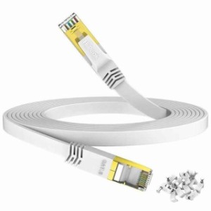 HiiPeak CAT8 LANケーブル フラット カテゴリー8 超高速 40Gbps 2000MHz イーサネットケーブル RJ45コネクタ 金メッキ SFTP 26AWG ツメ折