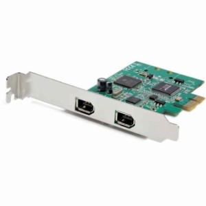  2ポート FireWire 400増設PCI Expressカード PCIe接続IEEE1394a互換アダプタ Mac対応 PEX1394A2V2