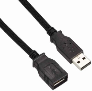 サンワサプライ ナイロンメッシュUSB2.0延長ケーブルUSB Aオス-USB Aメス 2m KU20-NM20ENK