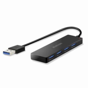 エレコム USBハブ ・軽量設計 USB3.0 Aポート×4 ケーブル ブラック MacBookSurfaceChromebook他 ノートPC対応 単品