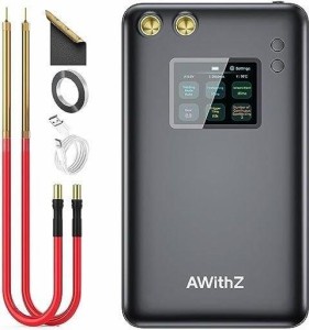 スポット溶接機、AWITHZ バッテリースポット溶接機 7500MAH容量、大画面、多言語スマートUI 、修理精密機器に適用、電池セット作成 深い