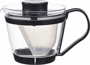 iwakiイワキ 耐熱ガラス ティーポット レンジのポット 茶器 400ml KT863-BK