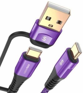 2IN1 USB TYPE C ケーブル 2M,AVIBREX USB-AUSB-C TO USB-C ケーブル100W5A PD& QC4.0対応 急速充電 タイプC 充電ケーブル MACBOOK