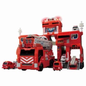 タカラトミーTAKARA TOMY 『 トミカ 変形出動 ビッグファイヤー & コマンドステーション 』 ミニカー 車 おもちゃ 男子用 3歳以上 玩