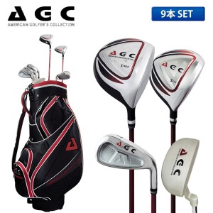 AGC ゴルフ AGCS-6781 クラブセット 9本組(1W,5W,6-9,PW,SW,PT) アイアン：スチールシャフト キャディバッグ付き