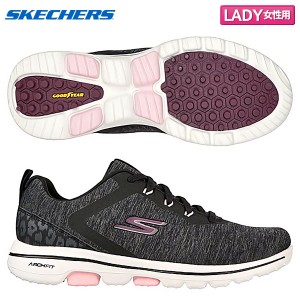 【レディース/送料無料】スケッチャーズ 123034 GO GOLF WALK 5 スパイクレス ゴルフシューズ ブラック×ピンク SKECHERS