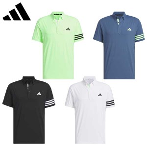 【送料無料】アディダス ゴルフ IKK68 3ストライプス メッシュベント 半袖 ポロシャツ ゴルフウェア adidas【即納】