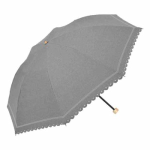 DENIM BORDER PARASOL 日傘 折りたたみ 軽量 ブラック DBP-3F50-SH-BK(支社倉庫発送品)