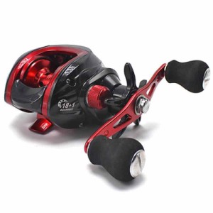 Wellvie classy ベイトリール 右ハンドル 18+1BB 7.2：1 タコ釣り バスフィッシング 船釣り ソルト ハイギア （ブラック×レッド ）