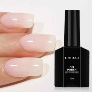 TOMICCA ジェルネイル シアーカラージェル 単色 15ml UV/LED対応 初心者＆プロ適用 ポリッシュタイプ セルフネイル (乳白色)