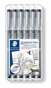 ステッドラー(STAEDTLER) 水性ペン ピグメントライナー 6本セット 308 SB6P