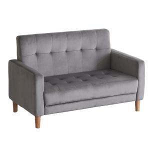 ソファー 2人掛け 肘付き天然木脚幅約110cm簡単組み立て2WAY ソファー2人掛け肘付き天然木脚幅約110cm簡単組み立て2WAY【ライトグレー】