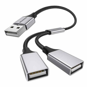 MOGOOD USB分岐器 USB分岐器1進2出アダプタ 充電/データ伝送のためのダブルUSB 2.0電源ケーブル 拡張ダブルUSBポート 拡張ハブノートパソ