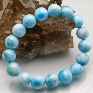 ラリマー ブレスレット 12mm 天然石 メンズ レディース Larimar  一点物 199-3