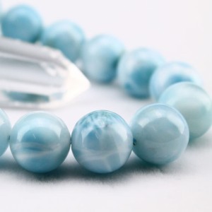 ラリマー ブレスレット 13mm 天然石 メンズ レディース Larimar  一点物 111-18