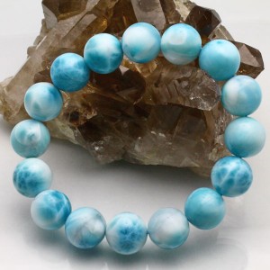 ラリマー ブレスレット 13mm 天然石 メンズ レディース Larimar  一点物 199-6