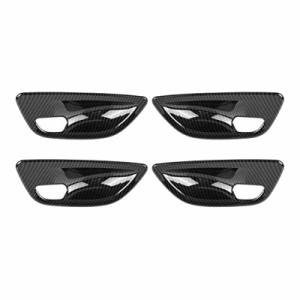 4PCS カーボン BMW 5 シリーズ F10 2011-2016 インナードア ハンドル ボール カバー トリム