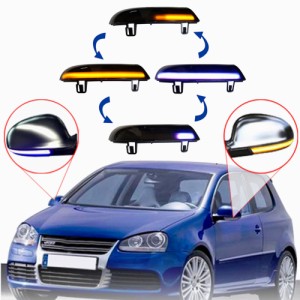 ダイナミックledブルーウインカー vwゴルフ5 gtiジェッタmk5パサートb5.5b6シャラン用点滅ライト