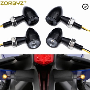 ZORBYZ-ミニLED右ウィンカーバイク用金属黒色付きスズキ用ヤマハストリートスポーツカスタムジュエリー