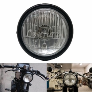 ZORBYZ-バイク用ハロゲンヘッドライトブラックメタルレトロE4ホンダCG125GN125ハーレーカフェレーサーカスタム用