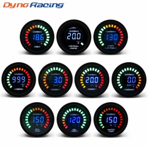 DYNORACING-デジタルブーストバー2インチ52MM20個LEDPSI真空水温油圧電圧計エア/燃料比EGT温度RPMゲージ