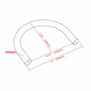 ヤマハカフェレーサースクランリアフレームフープループ LED ブレーキターンテールライト 230 MMバイクアクセサリー