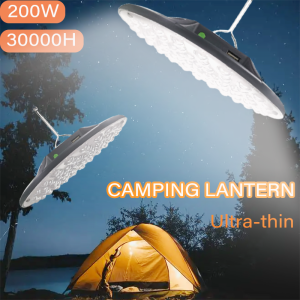 キャンプや釣り用強力ポータブルLEDランタン 200W 充電式 非常灯