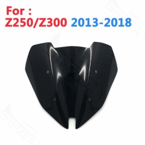 カワサキZ250 Z300 z 250 300 2013-2018 2014 2015 2016 2017フロントガラスウインドデフレクタードアサンバイザーシールド黒