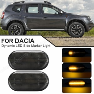 2PCS Dacia Dokker ダスター Lodgy Logan ドック LED ダイナミックサイドマーカー ライト ルノーメガーヌ Twing