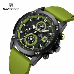 Naviforce-メンズ腕時計 高級ブランド シリコンストラップ スポーツクロノグラフ 防水 多機能クォーツ腕時計 2023