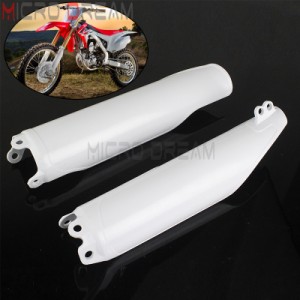 白スーパーモタードレンフォークプラスチックフロントフォークカバーホンダCRF CR 125 250 450 R X RX CRF250 CRF450 CR125 1993 - 2018