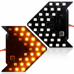 汎用 2x LED 矢印回転ウィンカー 12V トラックサイドバック ミラーダイナミックアンバー表示器ランプ カスタムパーツ カーアクセサリー 