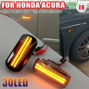 2Pcs LED ダイナミックウインカーサイドマーカーウィンカー ランプ ホンダ流れるアコード シビックシティ CR-V 適合ジャズ HR-V S2000 AP