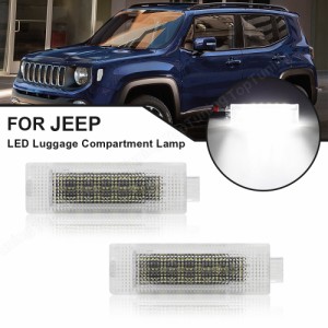 ジープチェロキーレネゲード2015-2021エラーフリー2PCS LEDカーテシーコンパートメントライトトランクランプグローブボックスライト カス