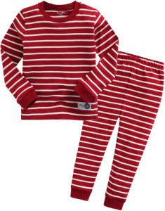 Vaenait Baby キッズ子供ベビー服綿100％ルームウェア長袖パジャマ寝間着上下セット Color Pen Red XS