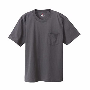 ヘインズ Tシャツ 半袖 丸首 綿100% 丸胴仕様 タグレス仕様 ビーフィポケットTシャツ ビーフィー H5190 メンズ ダークグレー M