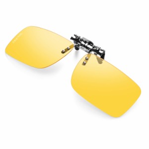 CEETOL クリップサングラス めがねの上から 偏光サングラス UVカット 夜間運転用 昼夜兼用 男女兼用 メガネにつける サングラス 跳ね上げ