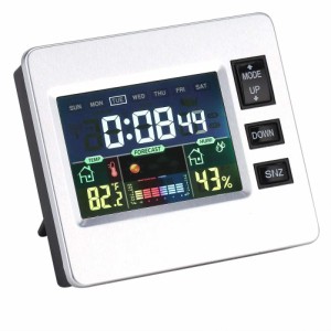 デジタル時計 置時計 目覚まし時計 多機能 時間と温度・湿度表示 夜行モード スヌーズ機能 大型LCD表示 ベッドルーム/オフィス/キッチン