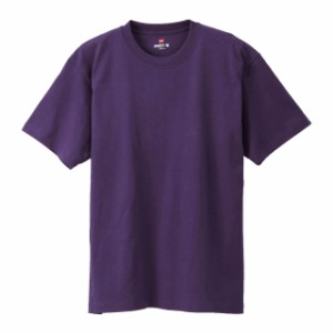 ヘインズ Tシャツ 半袖 丸首 2枚組 綿100% 丸胴仕様 タグレス仕様 ビーフィTシャツ2P ビーフィー H5180 メンズ ダークパープル XL