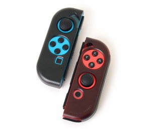 ＜新型Nintendo Switch有機ELモデル対応＞　タクティカルボタン付きJoy-Conケースカバー(スモークブラック)傷・汚れ・指紋付き防止 操作