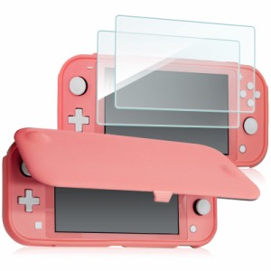 ProCase スイッチライト フリップケース ガラス２枚付き スリム クリアソフトTPU カバー 耐衝撃 保護カバー 対応機種： スイッチライト 2