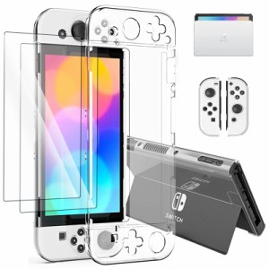 Switch 有機el カバー2022 Switch有機Elモデル対応XGIUINI Switch 有機el 保護ケース 分体式設計 Switch有機ELモデル クリア カバードッ