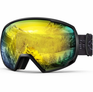 OutdoorMaster スキーゴーグル 両層レンズ UV紫外線カット メガネ対応 曇り止め 180°広視野 スノーゴーグル スノボートゴーグル スノボ 